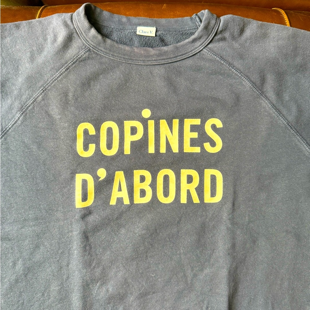 Clare V Sweatshirt with Cream Text